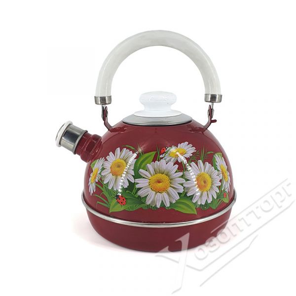 Kettle 3.5 l. (white metal hanging handle) burgundy/ marianna (stainless steel decor) ???04/35/01/32/?03